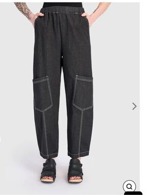 Alembika Denim papaya relaxed pants black barrel leg